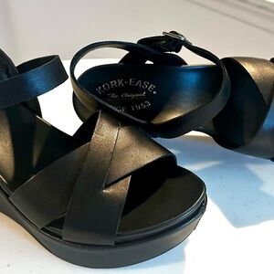 Kork-Ease Black Strappy Sandals